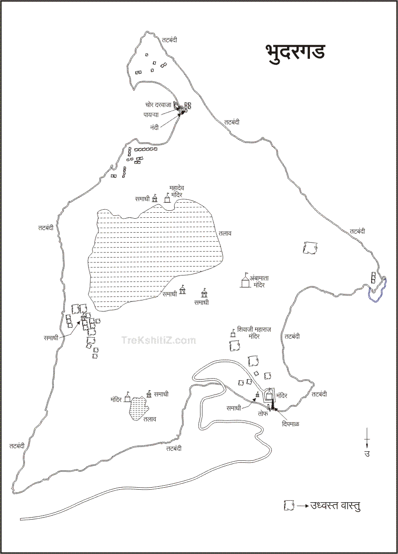 Fort map of Bhudargad