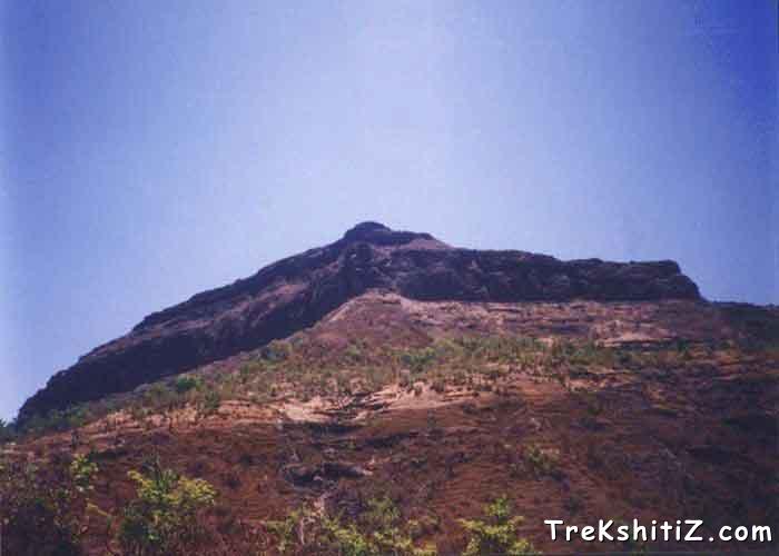 Tringalwadi fort from its base(Caves)